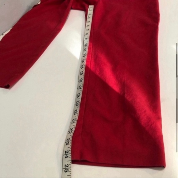ST.John red ankle crop pants red side zipper size:4 - Picture 8 of 16